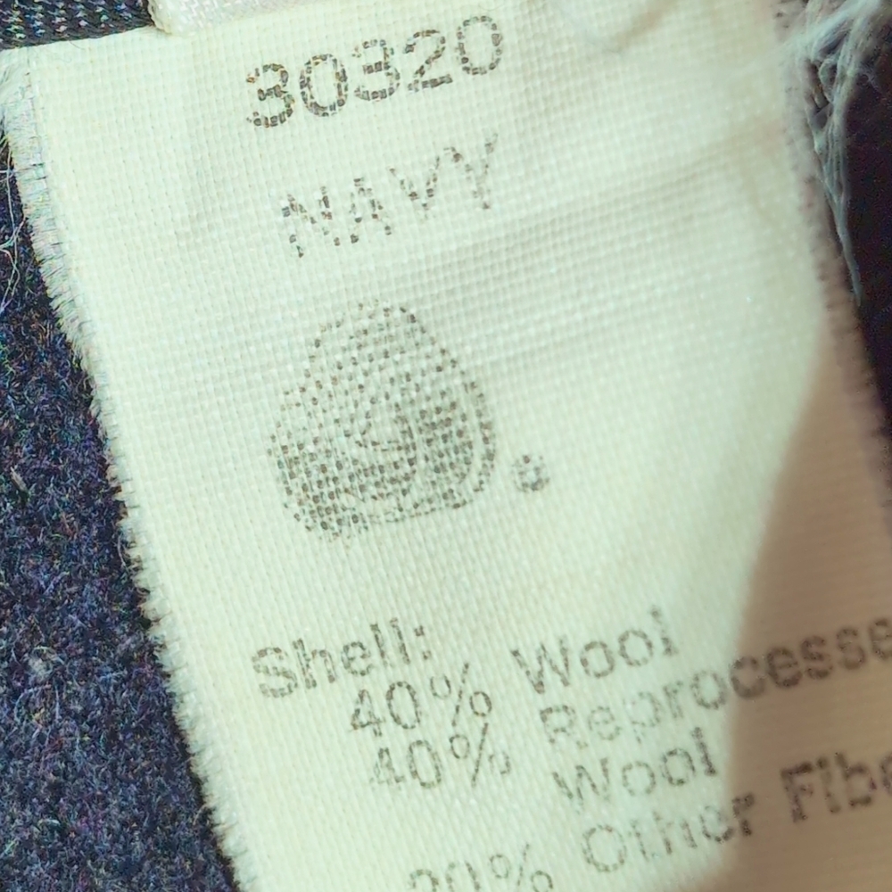 Vintage Woolrich Wool Men's Navy Peacoat Sz 40 Leather Tag Some Defects - Picture 7 of 10